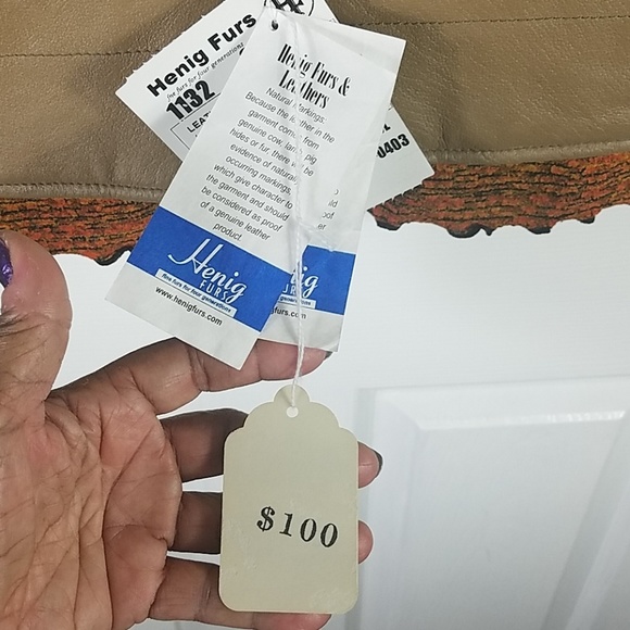 NWT, Henig Furs, leather vest, sleeveless, sz XL - Picture 7 of 7